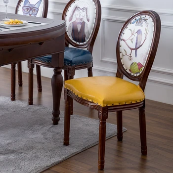 Avrupa Retro Geri yemek sandalyeleri katı ahşap Koltuk Ev yemek odası mobilyası Yeni Çin Yaratıcı Müzakere yemek sandalyesi