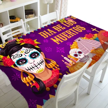 Meksika Ölü Kafatası Desen Masa Örtüsü Dekor Parti Masa Örtüsü Ev Restoran mutfak dekoru Masa Örtüsü Aksesuarları
