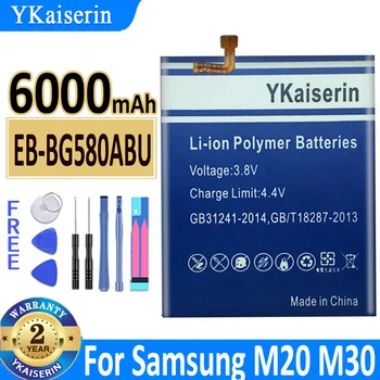 YKaiserin Samsung EB-BG580ABU Pil Samsung Galaxy M20 M30 SM-M205F Orijinal Yedek Telefon Pil 6000mAh