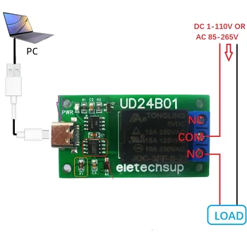 Röle Modülü PC UART DC 5V 12V TİP-C USB TTL232 Seri port anahtarı Arduino için UNO MEGA Ahududu Pİ