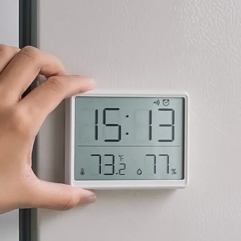 Buzdolabı Manyetik çalar saat Büyük Ekran Tarih Sıcaklık Nem Çok fonksiyonlu LCD Dijital Masaüstü Masa duvar saatleri