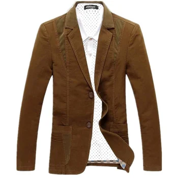 Erkek günlük giysi Ceket Bahar Sonbahar Kore Stilleri Ince Pamuklu Patchwork Erkek Giyim Ince Blazers Takım Elbise Mont Artı Boyutu