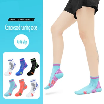 3 Pairs Profesyonel spor çorapları Erkekler Kadınlar Basınç Koşu Çorap Havlu Alt Sıkıştırma binici çorapları Badminton Çorap