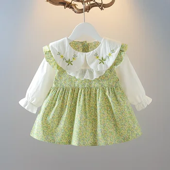 Yenidoğan Bebek Kız Giysileri Yaz Rahat Baskı Elbise Bebek Kız Giyim için 1 yıl doğum günü elbiseleri Çocuk Kostüm