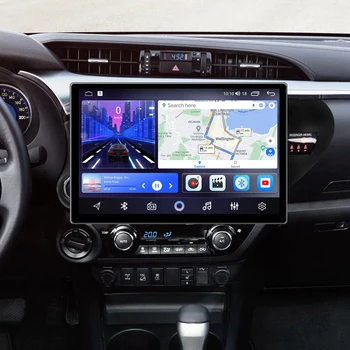 Toyota Hilux Pick Up için AN120 2022 2023 Android QLED 2K Araba CarPlay Radyo Stereo Kafa Ünitesi GPS Navigasyon Multimedya