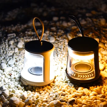Kamp feneri Bluetooth uyumlu Hoparlör Güçlü 360° Ses Atmosfer Lamba Taşınabilir Açık Çadır Asılı Lamba Yürüyüş için