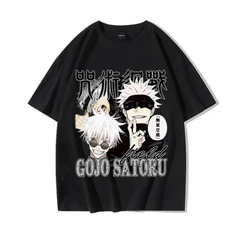 Anime Jujutsu Kaisen Tshirt Homme Harajuku Büyük Boy T Shirt Y2k En Tees Komik Erkek Giyim Yeni Gojo Satoru Grafik T Shirt