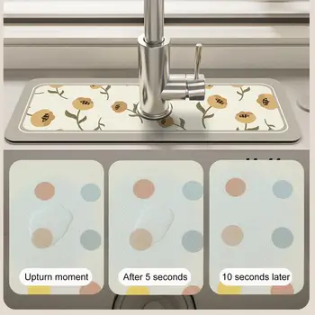 Drenaj Mat kolay Temizlenebilir Süper Emici mutfak lavabo musluğu Paspaslar kaymaz Mutfak Drenaj Pedi Ev için