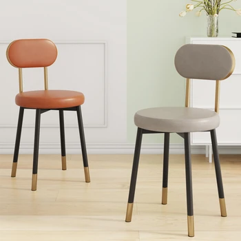 Lüks yemek sandalyeleri Arkalığı Tabureleri Modern Dic Minimalist Oturma Odası PU Deri yemek sandalyeleri Mutfak Yaratıcı Ev Mobilyaları