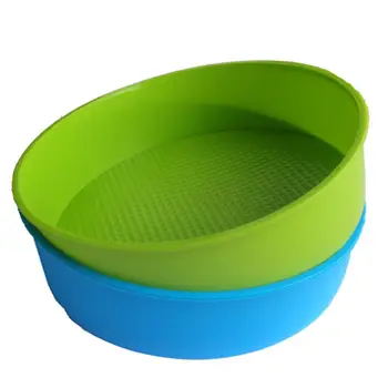 Silikon Kalıp Bakeware 26 cm/10 inç Yuvarlak Kek Formu fırın tepsisi Mavi ve yeşil renkler rastgele
