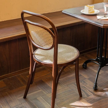 Mutfak Açık Yemek sandalyeleri Rattan Tasarımcı Balkon Restoran yemek sandalyeleri Ahşap Düğün Silla Comedor Mobilya BL50CY