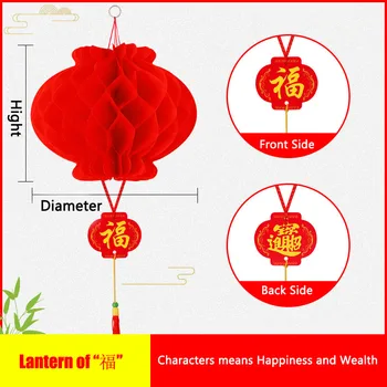 20 ADET Çin Yeni Yılı Partisi Favor Katlanır Yuvarlak Plastik Fener Kırmızı 6 