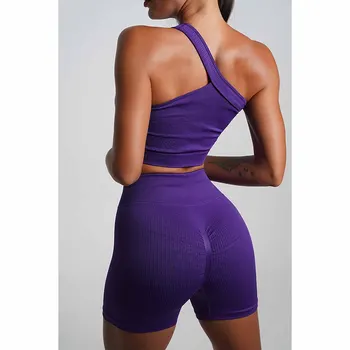 Spor Seti egzersiz kıyafetleri Kadınlar için Dikişsiz Şort Spor Sutyeni Takım Elbise Yüksek Bel Şort Kadın Eşofman Yoga Seti Spor Giyim