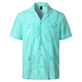 Yeni Tasarımcı Hawaii Gömlek Erkekler İçin Yaz Büyük Boy Kısa Kollu Gömlek Düz Renk Rahat Moda Gömlek Camisas Dropshipping