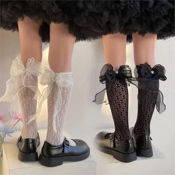 bebek tomurcuk ipek çorap yaz ince kız çorap lolita organze modeli örgü büyük ilmek tırnak boncuk aşk buzağı çorap