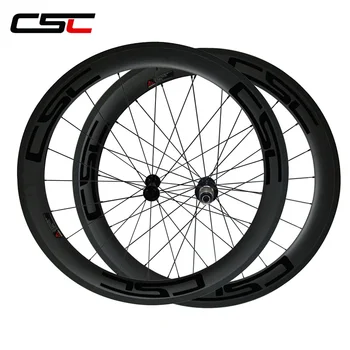 CSC U şekli 60mm tübüler jantlar derinliği 25mm Karbon fiber bisiklet tekerlekleri Powerway R13 hub sapim cx ray ayağı 1420