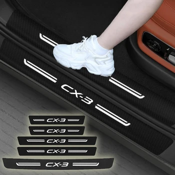 Araba Arka Bagaj Eşiği Koruyucu Çıkartmalar Kapı Eşiği Anti-scratch Film sürtme plakası Çıkartmaları Mazda CX - 3 CX3 Logo Aksesuarları