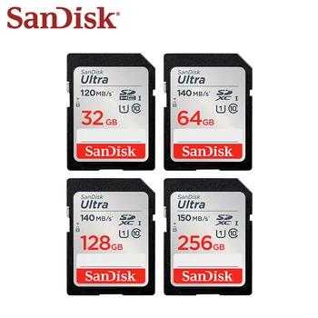 100 % Orijinal SanDisk Carte SD C10 256 GB 32 GB 64 GB 128 GB Sınıf 10 SD Kart SDHC SDXC 100 mb/s Hafıza Kartı Flash Kart Kamera için