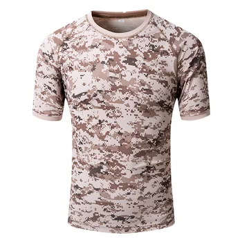 15 renk erkekler camo T-shirt hızlı kuru Askeri taktikleri spor erkek kadın trekking tırmanma kamp 1 cep Kısa Kollu T Shirt
