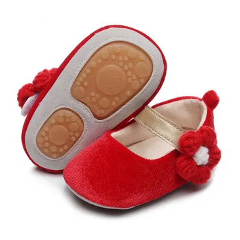 Yenidoğan Bebek Kız Ayakkabı Mary Jane Daireler Kaymaz Çiçek Prenses düğün elbisesi Bebek Beşik Ayakkabı bebek nesneleri Şeyler