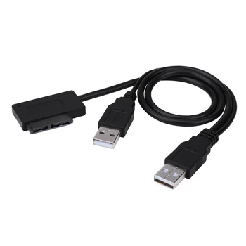 Dizüstü 7 + 6Pin İnce SATA USB2. 0 Dönüştürücü Adaptör Kolay Sürücü Kablosu