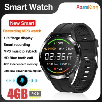 Akıllı saat Erkekler 4GB Bellek Yerel MP3 Müzik Çalar Akıllı Kayıt bluetooth Çağrı Smartwatch Kadınlar Spor Sağlık Algılama