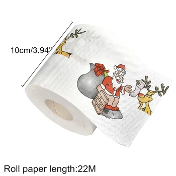 Yeni Yıl Hediyeleri 22 m/Rulo Noel Baba Ren Geyiği Noel Tuvalet Kağıdı Noel Süslemeleri Ev için Natale Noel Navidad 2023