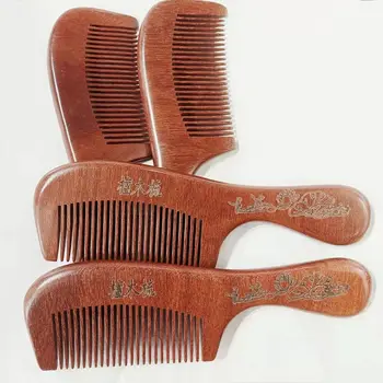 Anti-statik İnce Diş Tarak Ahşap Saç Şekillendirici Aracı Dolaşık Açıcı Tarak El İşi Doğal Sandal Ağacı Tarak saç aksesuarları