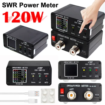 CQV-SWR120 120W SWR ve Güç Ayakta Dalga Ölçer Yüksek Ayakta Dalga Alarm Fonksiyonu 240 * 240 Tam Renkli HD Ekran FM-AM-SSB