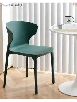 Modern minimalist yemek sandalyesi İskandinav ev sandalyesi net kırmızı plastik boş sandalye kalınlaşmış yetişkin arkalığı tabure ofis koltuğu