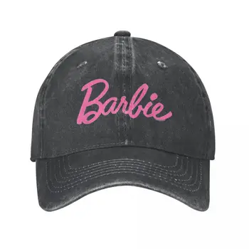 Retro Pembe Barbi beyzbol şapkası Erkekler Kadınlar için Sıkıntılı Pamuk Snapback Kap Açık Koşu golf şapkaları Şapka