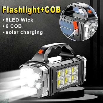 2023 Güneş LED el feneri COB kamp feneri Çalışma Işığı USB Şarj meşale ışık IPX44 Taşınabilir Projektör Çok Fonksiyonlu Lamba