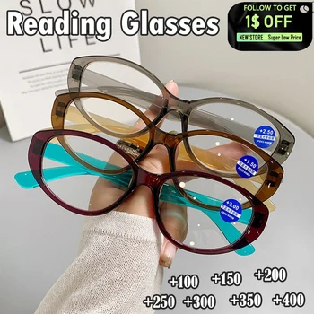 Vintage Oval TR Çerçeve okuma gözlüğü Moda Okuma Gözlükleri Yaşlı Yaşlı Erkekler Kadınlar Büyüteç Presbiyopik Gözlük +1.0~ + 4.0