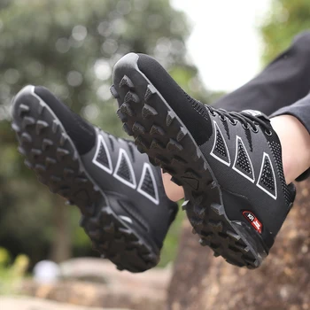 Yürüyüş ayakkabıları Erkekler Sneakers Dağ Tırmanışı Trekking Kauçuk Taban Tırmanma Ayakkabıları Açık Avcılık Ayakkabı Moda Nefes Lace Up