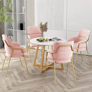 Modern Mobilya Pazen yemek sandalyeleri Mutfak Pembe Makyaj koltuğu Lüks Yumuşak Arkalığı Cafe yemek odası sandalyesi B