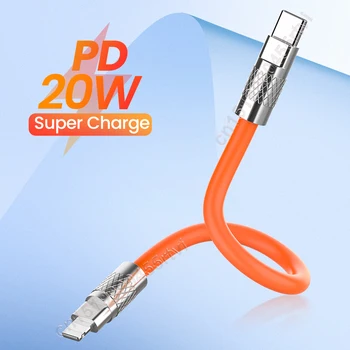 PD20W Çinko Alaşım Sıvı Silikon Hızlı şarj USB C Tipi Kablo 25cm 50cm Kısa Kablo İçin Uygun 14 13 Pro Max şarj kablosu