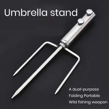 Şemsiye Çim Başak Çok Fonksiyonlu Taşınabilir Kalınlaşmış Gümüş Renk Şemsiye Standı Desteği Bölünmüş Zemin Başak Açık Metal Balık