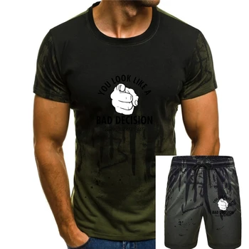 Toplu T Shirt Ekip Boyun Kötü Bir Karar Gibi Görünüyorsun Kısa Baskı T Shirt Erkekler Için