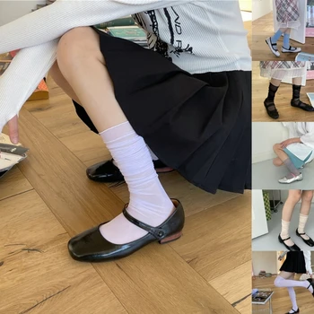 Bayan Öğrenci Altkültür Giyim Rahat Düz Renk Pürüzsüz Sevimli Tatlı Legwear Drop Shipping