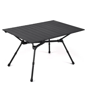 TOMSHOO Katlanır kamp masası Katlanabilir Roll Up Alüminyum Kamp Masası Örgü Sepet ve Ayarlanabilir Bacaklar Açık Piknik için