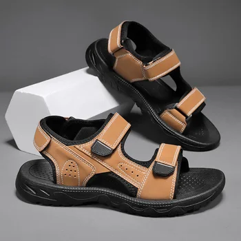Erkek Erkek Siyah Sandalet Moda Yaz Sandalet En Çok Satanlar 2023 Ürünleri Ayakkabı Erkekler için Ücretsiz Kargo ile Tasarımcı Çoğaltma