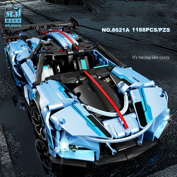 1188 ADET Teknik Hong Qi S9 Yarış Süper Spor Araba Yapı Taşları Hızlı Araç Monte Tuğla Oyuncaklar Hediyeler Boys İçin çocuk