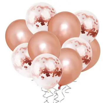 20 adet konfeti balonları Seti Gül Altın Gümüş Helyum Balon Düğün Doğum Günü Partisi Dekorasyon Lateks Globos Bebek Duş