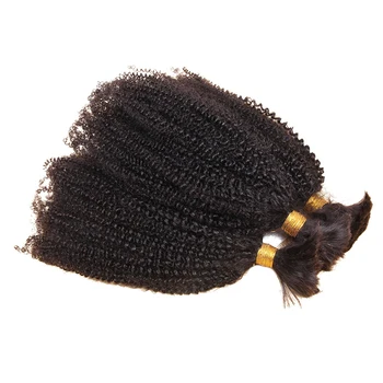 Brezilyalı Afro Kinky kıvırcık insan saçı Toplu 3 Demetleri örgü saç Dokuma Hiçbir Atkı Uzun Kinky kıvırcık insan saçı Toplu Saç