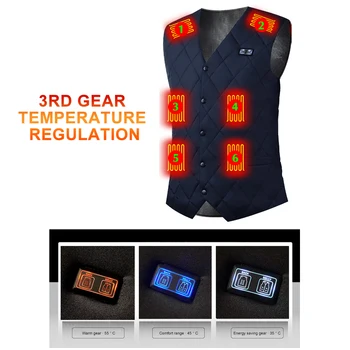 16 Yerler bölgeleri ısıtmalı yelek ceket 3 dişliler termal elektrikli ısıtma giyim USB şarj elektrikli ısıtma ceket kamp için