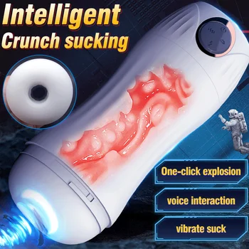 Otomatik Oral Seks Emme Masturbators Erkekler İçin Vajina Vibratör Erkek mastürbasyon kupası Pussy Cep Çok Sesli Yetişkin Seks Shop 18