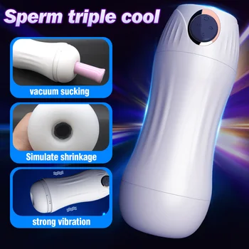 Otomatik Oral Seks Emme Masturbators Erkekler İçin Vajina Vibratör Erkek mastürbasyon kupası Pussy Cep Çok Sesli Yetişkin Seks Shop 18