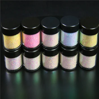10g UV renk değiştirme tıknaz Glitter holografik lazer renkli tırnak pul altın ışık gevreği DIY manikür dekorasyon * H53