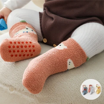 Sonbahar Kış Sıcak Kalın Bebek Kız Erkek Uzun Çorap Yenidoğan Çocuk Anti Kayma Kat Çorap Çocuklar için Bebek Giysileri Aksesuarları