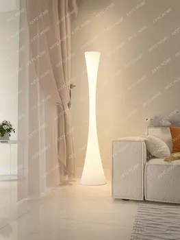 Krem Tarzı Oturma Odası Kanepe Zemin Lambası Tasarımcı Minimalist Tasarım Yatak Odası Atmosfer Küçük Bel Dekoratif Lamba